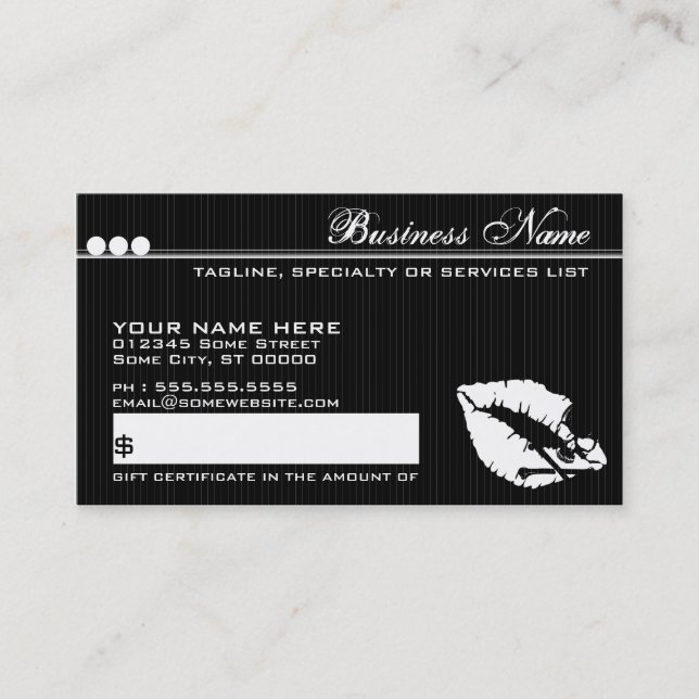 poison lips gift certificate (Front)