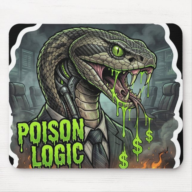 Poison Logic – Lies Profit Snake Politician Mouse Mat (Front)