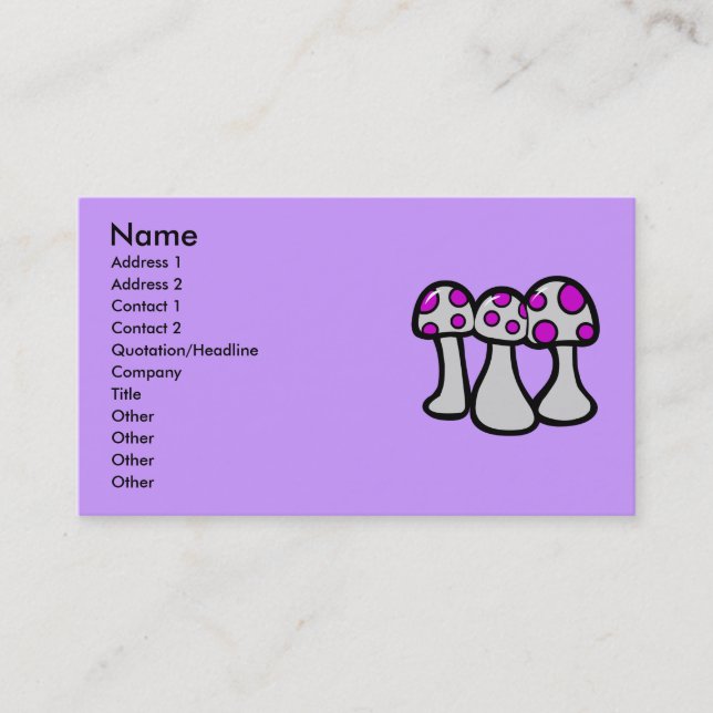 Poison Mushroom Business Cards (Front)