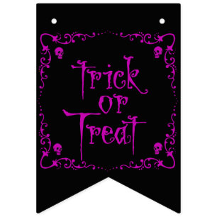 Poison Purple Trick or Treat Bunting