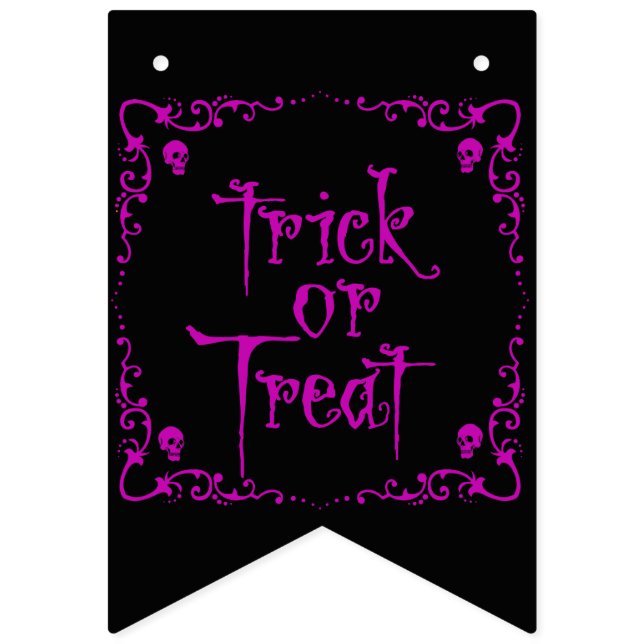 Poison Purple Trick or Treat Bunting (First Flag)