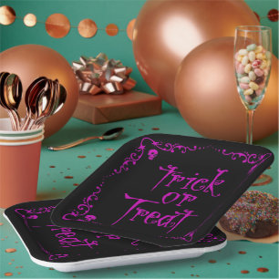 Poison Purple Trick or Treat Paper Plate