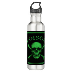 Poison Skull and Crossbones Halloween Design Print 710 Ml Water Bottle