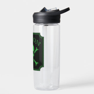 Poison Skull and Crossbones Halloween Design Print Water Bottle