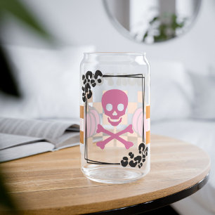 Poison Skull Halloween Coffee Mug, Fall Halloween Can Glass