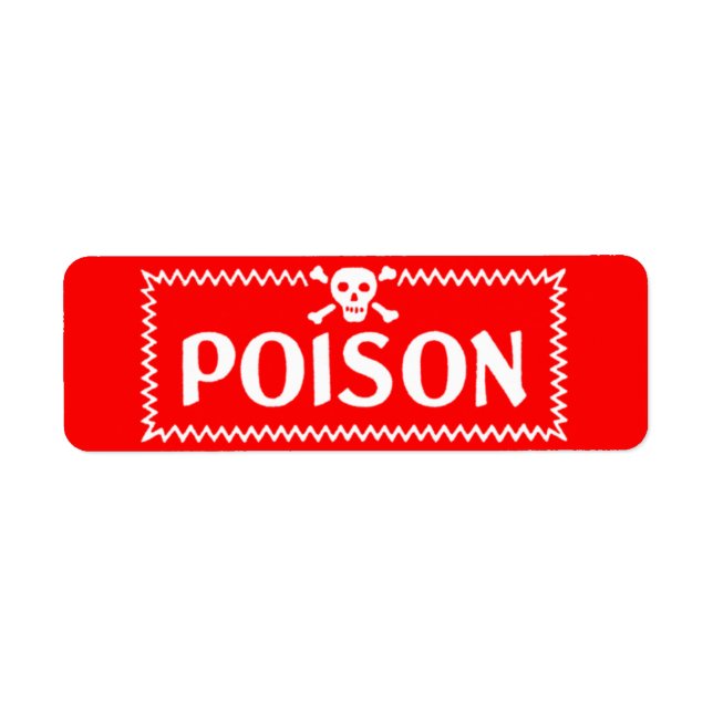 Poison Vintage Red Crossbones Danger Label (Front)