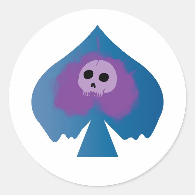 Poisoned Ace of Spade Classic Round Sticker (Front)