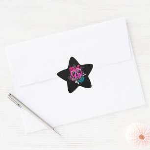 Poisoned Candy Apple With Flowers Star Sticker