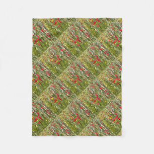 Poisoned Poppies Surrealistic Abstract Art Fleece Blanket