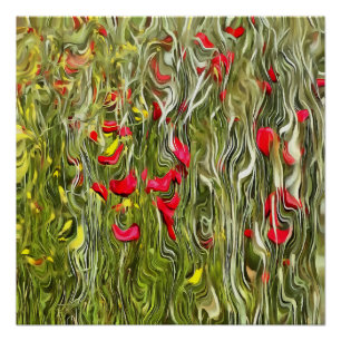 Poisoned Poppies Surrealistic Abstract Art Poster