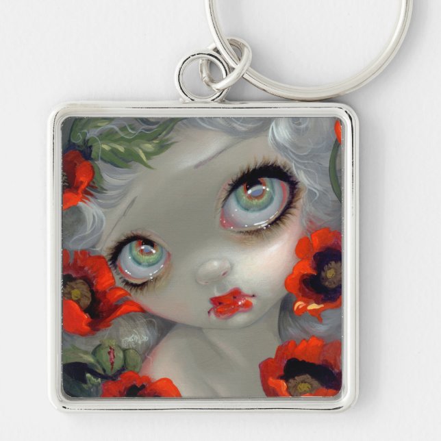 "Poisonous Beauties III: Opium Poppy" Keychain (Front)