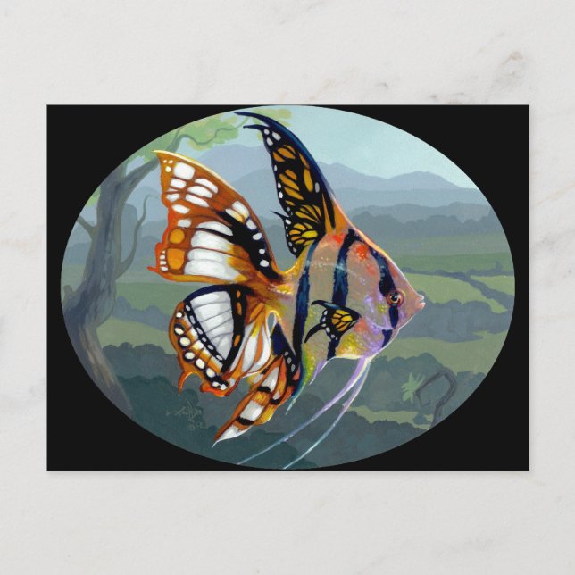 "Poissons Volants : Étude I" Postcard (Front)