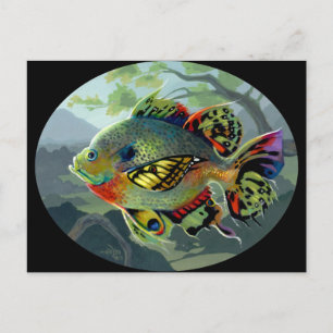 "Poissons Volants : Étude II" Postcard