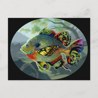 "Poissons Volants : Étude II" Postcard