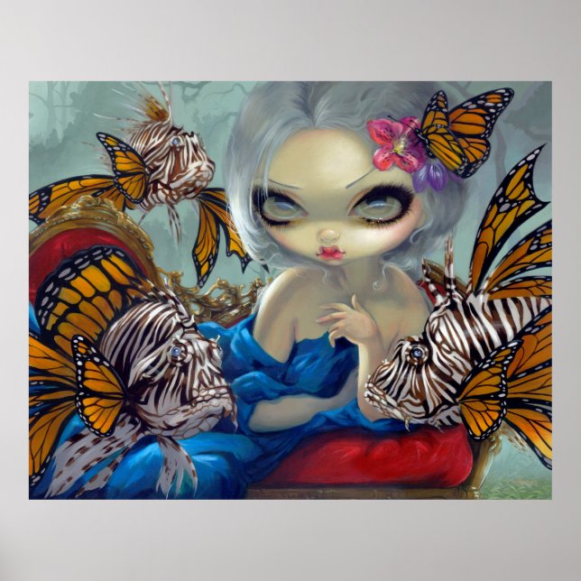 Poissons Volants: Le Poisson-Lion ART PRINT rococo (Front)