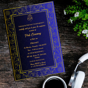 Poite Janeu Upanayanam Hindu Holy Thread Floral Invitation