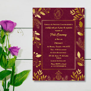 Poite Janeu Upanayanam Hindu Holy Thread Floral Invitation