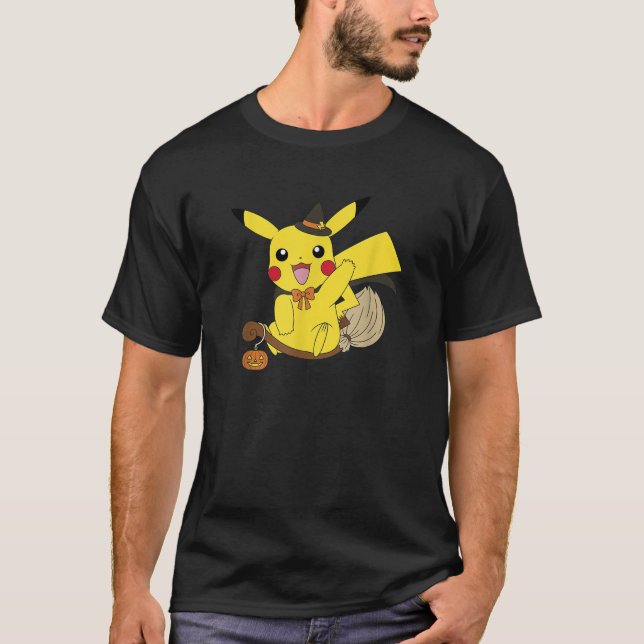 Pok mon Halloween Pikachu Cute Witch Costume  T-Shirt (Front)