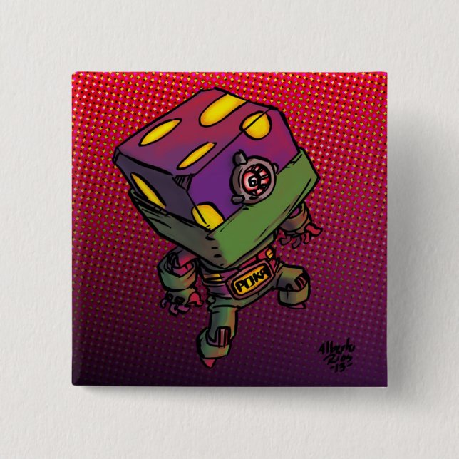 Poka 15 Cm Square Badge (Front)