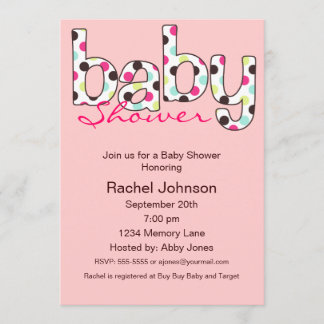 Poka Dot Baby Shower Invitation