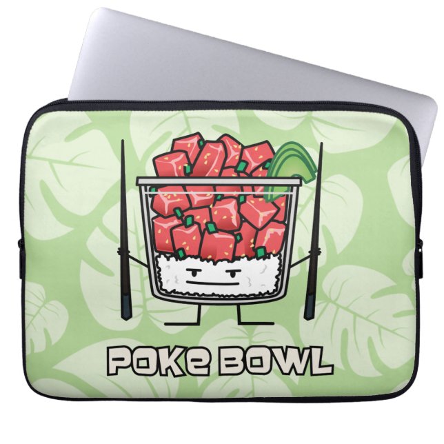 Poke bowl Hawaii raw fish salad chopsticks aku Laptop Sleeve (Front)