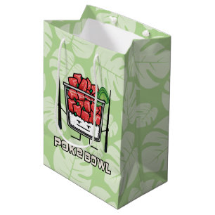 Poke bowl Hawaii raw fish salad chopsticks aku Medium Gift Bag