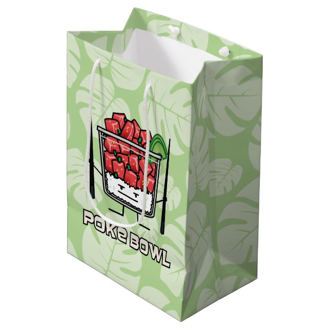Poke bowl Hawaii raw fish salad chopsticks aku Medium Gift Bag (Front Angled)
