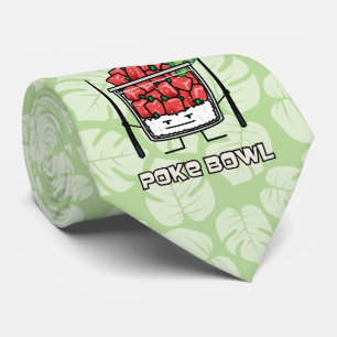 Poke bowl Hawaii raw fish salad chopsticks aku Tie