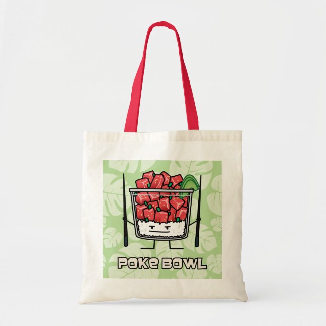 Poke bowl Hawaii raw fish salad chopsticks aku Tote Bag (Front)