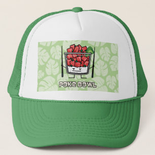 Poke bowl Hawaii raw fish salad chopsticks aku Trucker Hat