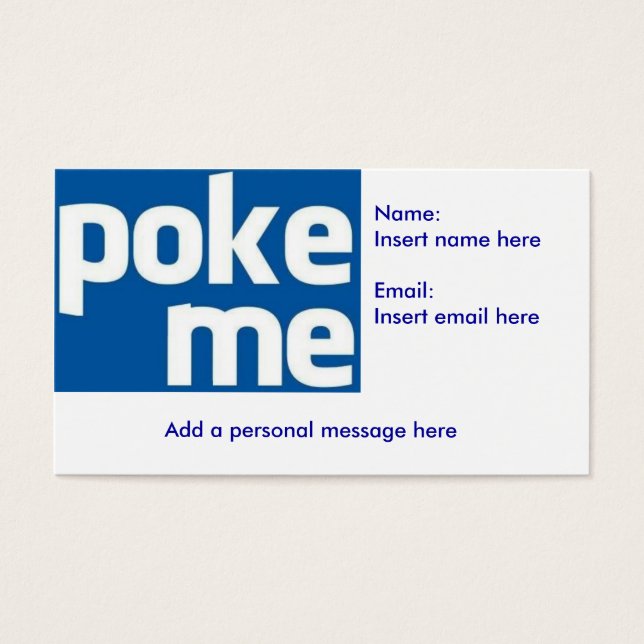 Poke Me on Facebook (Front)