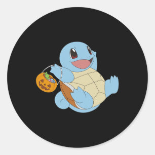 Pokémon Halloween Squirtle With His Trick Or Treat Classic Round Sticker
