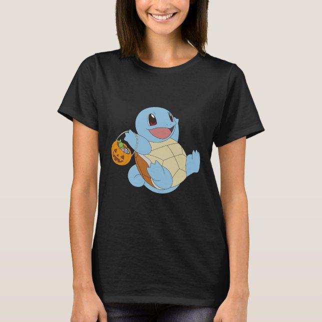 Pokémon Halloween Squirtle With His Trick Or Treat T-Shirt (Front)