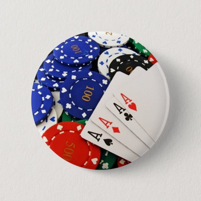 Poker 6 Cm Round Badge (Front)