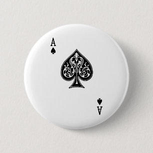 Poker Ace Card 6 Cm Round Badge