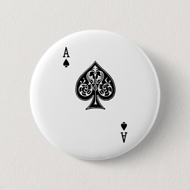Poker Ace Card 6 Cm Round Badge (Front)
