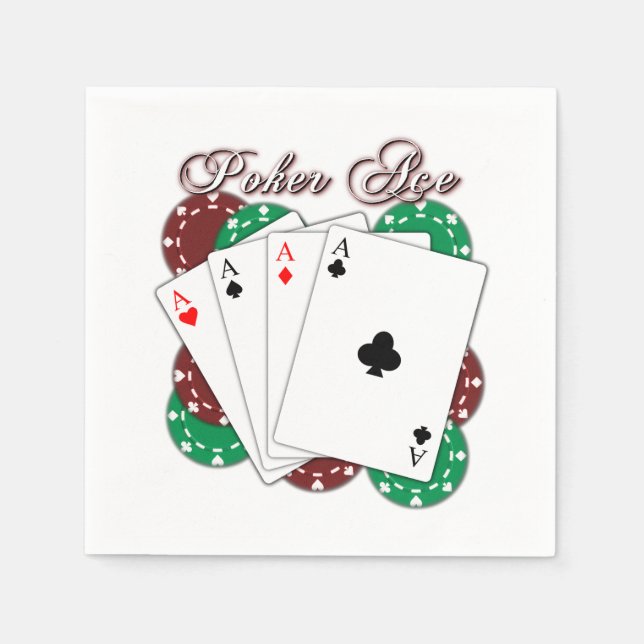 Poker Ace Playing Cards Napkins (Front)