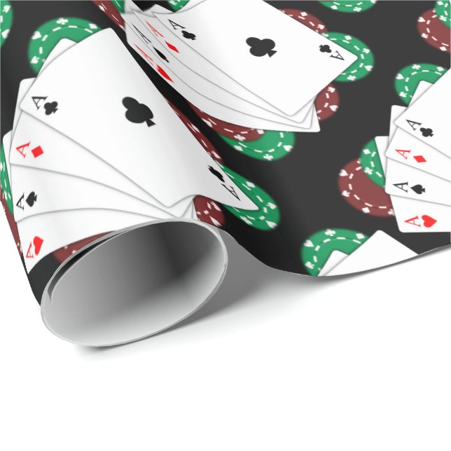 Poker Ace Playing Cards Wrapping Paper (Roll Corner)
