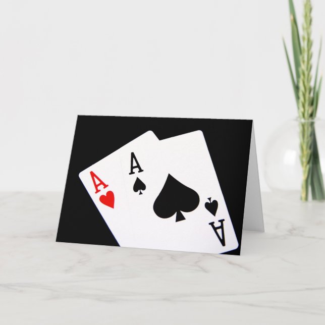 Poker Aces Greeting Cards (Front)
