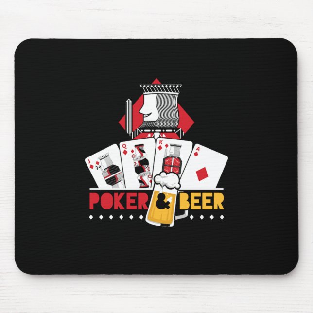 Poker And Beer King Tiles Casino Poker Player Gift Mouse Mat (Front)