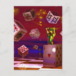 Poker art postcard