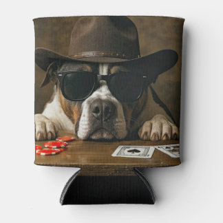 Poker Black Jack Western Pitbull Cute Can Cooler