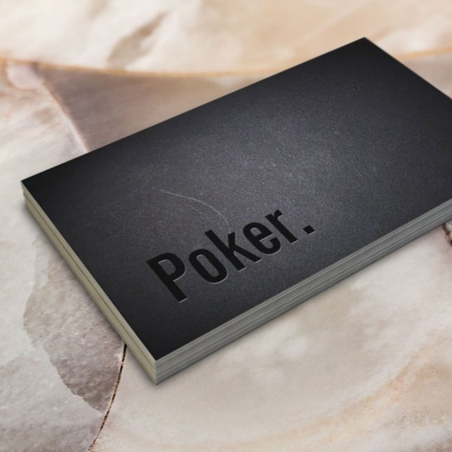 Poker Bold Text Professional Dark Business Card (Creator Uploaded)