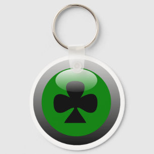 Poker Button - Club Key Ring