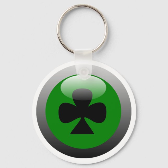 Poker Button - Club Key Ring (Front)