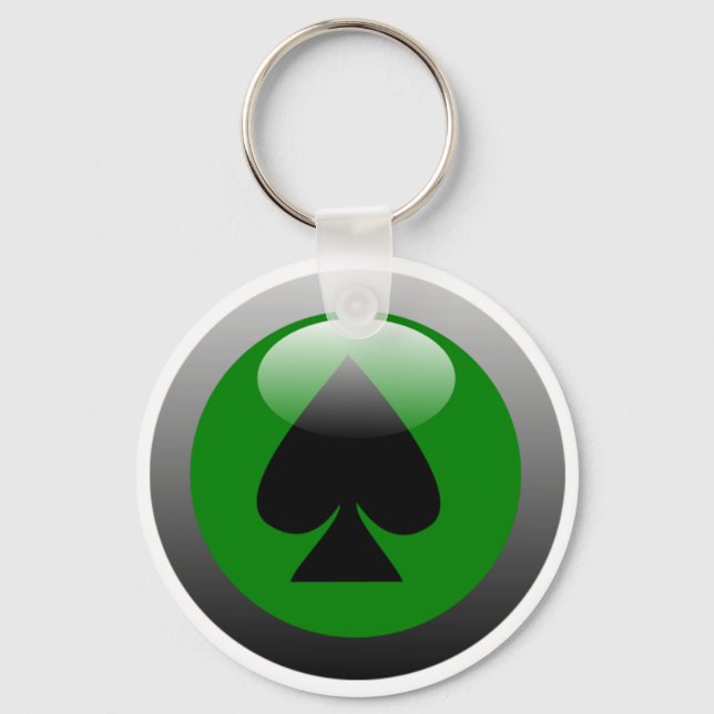Poker Button - Spade Key Ring (Front)