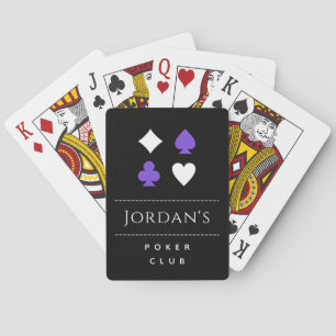 Poker Card Suit Symbols Black White Purple & Name