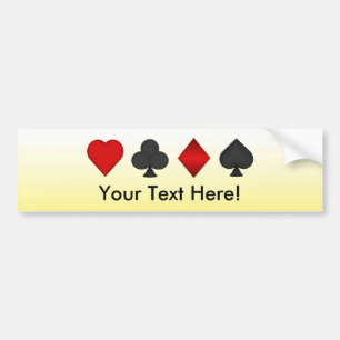 Poker: Card Suits: Bumper Sticker: Black Jack Sticker
