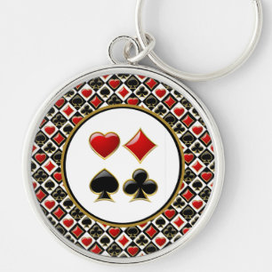 Poker Card Suits  Key Ring