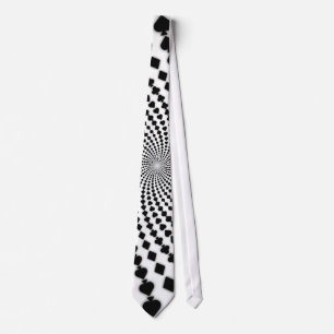 Poker Card Suits Spiral: Custom Tie: Black Jack Tie